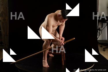 Nude Man White Chubby Short Brown Standard Photoshoot Realistic