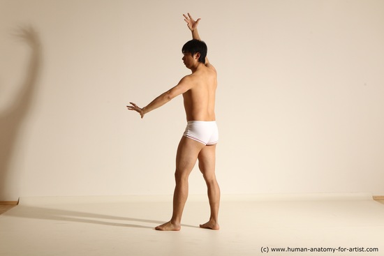 Underwear Martial art Man Asian Moving poses Slim Short Black Dynamic poses Academic