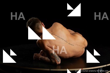 Nude Man White Athletic Short Brown Standard Photoshoot Realistic