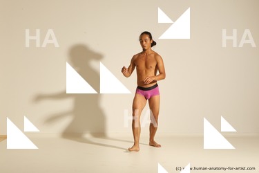 Underwear Martial art Man Asian Moving poses Athletic Long Black Dynamic poses Academic