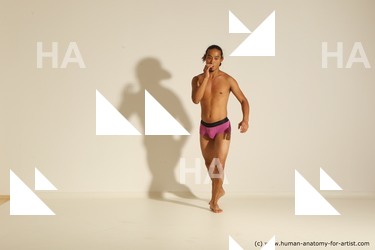 Underwear Martial art Man Asian Moving poses Athletic Long Black Dynamic poses Academic