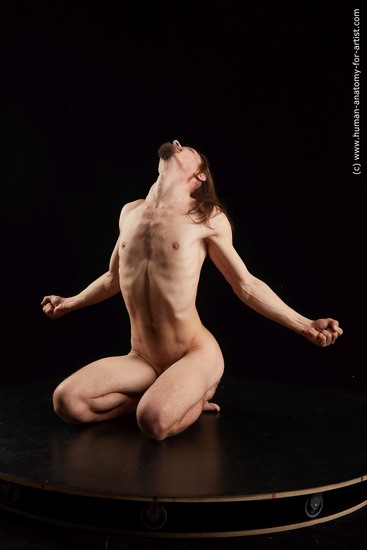 Nude Man White Slim Medium Brown Standard Photoshoot Realistic