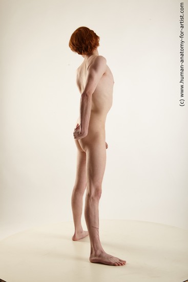 Nude Man White Standing poses - ALL Underweight Medium Red Standing poses - simple Standard Photoshoot Realistic