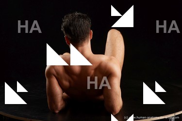 Nude Man White Muscular Short Black Standard Photoshoot Realistic