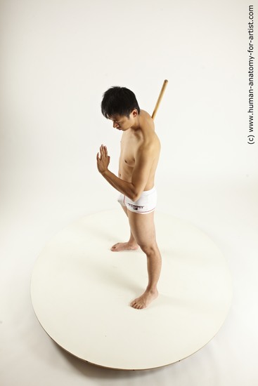 Underwear Man White Athletic Medium Black Dynamic poses Academic