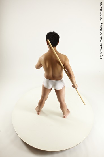 Underwear Man White Athletic Medium Black Dynamic poses Academic