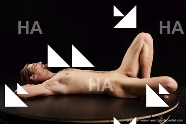 Nude Man White Slim Long Brown Standard Photoshoot Realistic