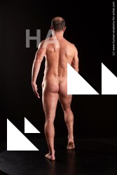 Nude Man White Muscular Short Brown Standard Photoshoot Realistic