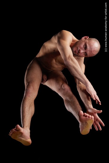 Nude Man White Muscular Short Brown Standard Photoshoot Realistic
