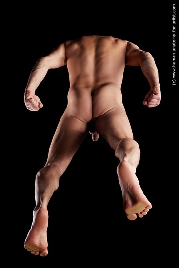 Nude Man White Muscular Short Brown Standard Photoshoot Realistic