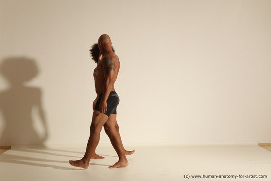 Underwear Woman - Man Black Muscular Black Dancing Dynamic poses Academic