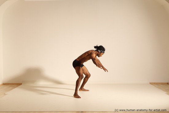 Underwear Man Black Athletic Long Black Dancing Dynamic poses Academic