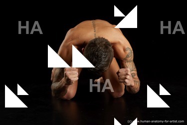 Nude Man White Athletic Short Brown Standard Photoshoot Realistic