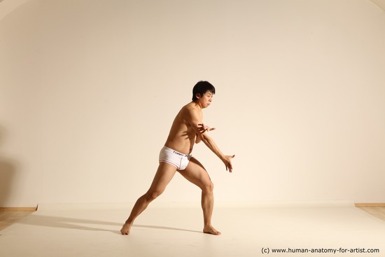 Underwear Man Asian Dynamic poses Academic