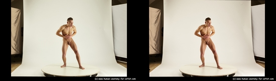 Nude Man 3D Stereoscopic poses Realistic
