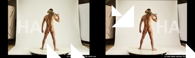 Nude Man 3D Stereoscopic poses Realistic