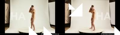Nude Man 3D Stereoscopic poses Realistic