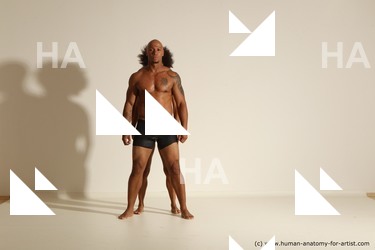 Underwear Woman - Man Black Dynamic poses Academic