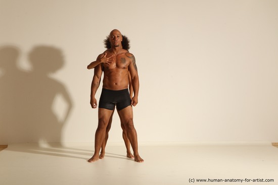 Underwear Woman - Man Black Dynamic poses Academic