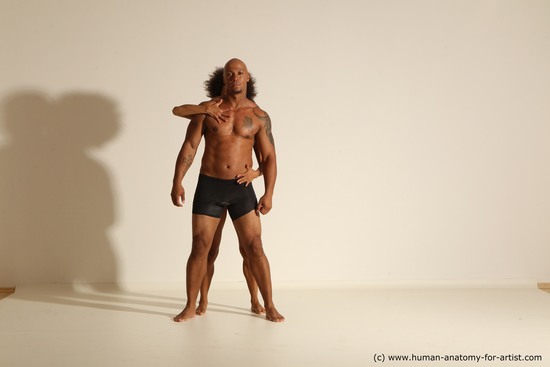 Underwear Woman - Man Black Dynamic poses Academic