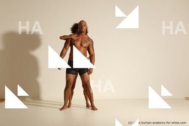 Underwear Woman - Man Black Dynamic poses Academic