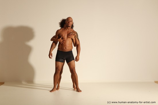 Underwear Woman - Man Black Dynamic poses Academic