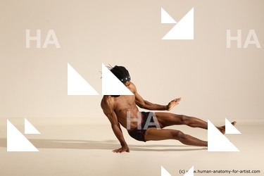 Underwear Man Black Dynamic poses Academic
