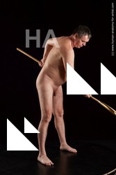 Nude Fighting with spear Man White Standing poses - ALL Chubby Short Grey Standing poses - simple Standard Photoshoot Realistic