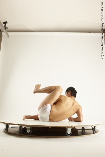 Underwear Man Asian Laying poses - ALL Athletic Medium Laying poses - on back Black Multi angles poses Academic