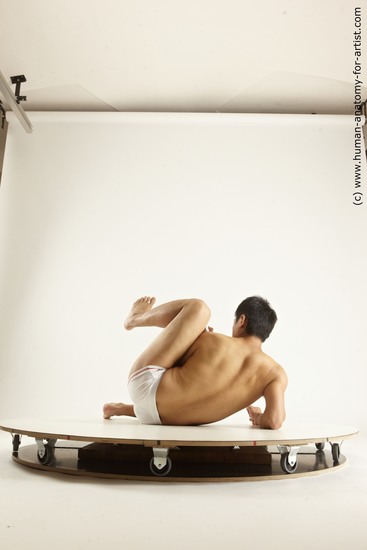 Underwear Man Asian Laying poses - ALL Athletic Medium Laying poses - on back Black Multi angles poses Academic