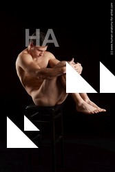 Nude Man White Slim Short Black Standard Photoshoot Realistic