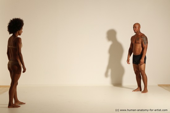 Underwear Woman - Man Black Athletic Black Dancing Dynamic poses Academic