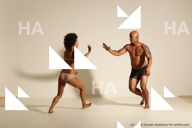 Underwear Woman - Man Black Athletic Black Dancing Dynamic poses Academic