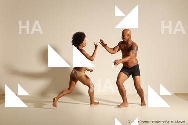 Underwear Woman - Man Black Athletic Black Dancing Dynamic poses Academic