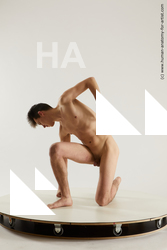 Nude Man White Slim Short Brown Multi angles poses Realistic