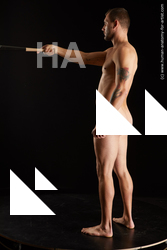 Nude Man White Slim Short Black Standard Photoshoot Realistic