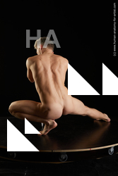 Nude Fighting with sword Man White Muscular Short Grey Standard Photoshoot Realistic