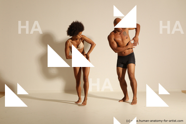 Underwear Man Black Athletic Dancing Dynamic poses Academic