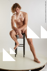 Nude Man White Sitting poses - simple Slim Medium Brown Sitting poses - ALL Standard Photoshoot Realistic