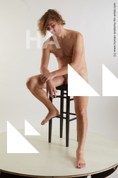 Nude Man White Sitting poses - simple Slim Medium Brown Sitting poses - ALL Standard Photoshoot Realistic