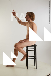 Nude Man White Sitting poses - simple Slim Medium Brown Sitting poses - ALL Standard Photoshoot Realistic