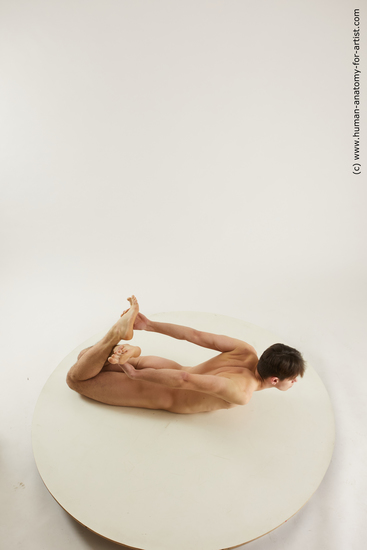 Nude Man White Laying poses - ALL Slim Short Laying poses - on stomach Black Multi angles poses Realistic