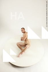 Nude Man White Laying poses - ALL Slim Short Brown Laying poses - on back Multi angles poses Realistic