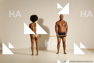 Underwear Man - Man Black Athletic Dancing Dynamic poses Academic