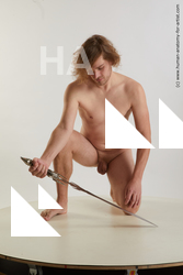 Nude Man White Slim Medium Brown Standard Photoshoot Realistic