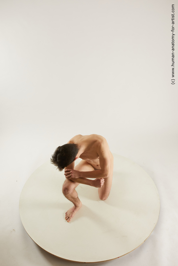 Nude Man White Slim Short Black Multi angles poses Realistic