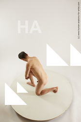 Nude Man White Slim Short Black Multi angles poses Realistic