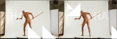 Nude Man White Slim Short Grey 3D Stereoscopic poses Realistic