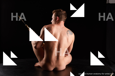 Nude Man White Slim Short Brown Standard Photoshoot Realistic