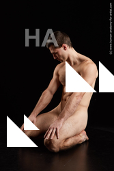 Nude Man White Muscular Short Brown Standard Photoshoot Realistic